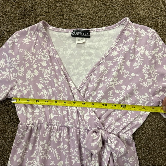 Floral Wrap Dress in Lavender - Picture 4 of 7